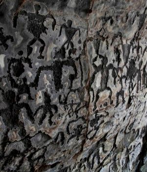 9 lava tube petroglyphs, Hawaii